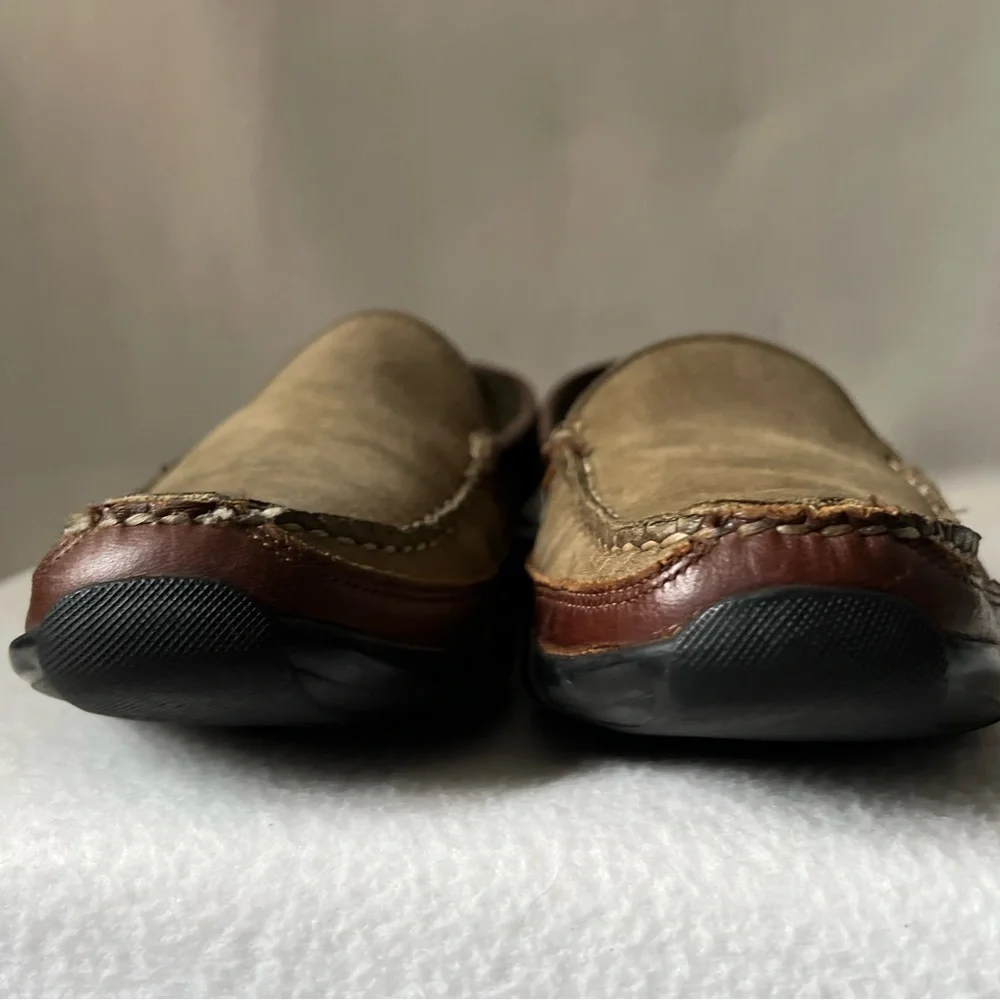 Allen Edmonds Men size 9 1/2B Boulder Driving Beige/Brown Leather Loafers